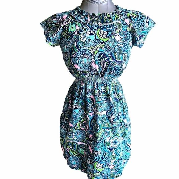 Lilly Pulitzer Blue Sundress with Flutter Cap Sleeves - Picture 1 of 7